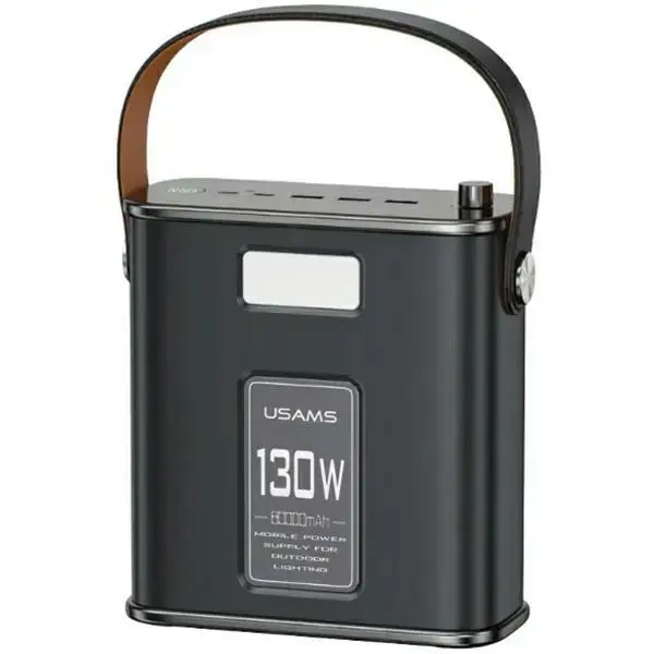 USAMS Powerbank 80000mAh 130W 2C+3A QC3.0+PD Fast Charge black STXLOGTC01 (US-CD196) + USB-C-USB-C cable 100W 2m