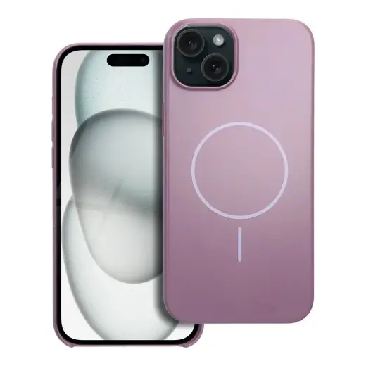 Glossy Mag phone case with MagSafe support for iPhone 15 Plus purple