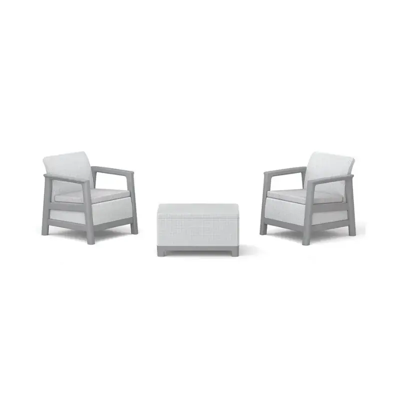 Dārza mēbeļu komplekts Scandi Linea Balcony Set gaiši pelēks/tumša tērauda pelēks