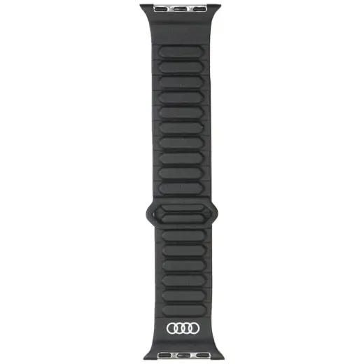 Audi Logo Synthetic Leather viedpulksteņa siksniņa priekš Apple Watch (40/41/42 mm) | mākslīgā āda | melna
