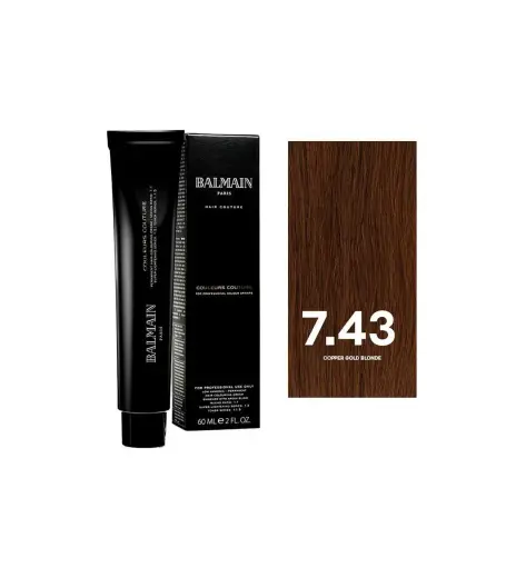 Balmain Professionnel, Couleurs Couture, Permanent Hair Dye, 7.43 Copper Gold Blonde, 60 ml