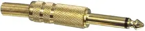 Plug 6.3mm mono cable mount, gold plated
