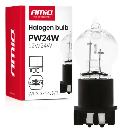 Halogen Bulb PW24W WP3.3x14.5-3 24W 12V AMIO-04409