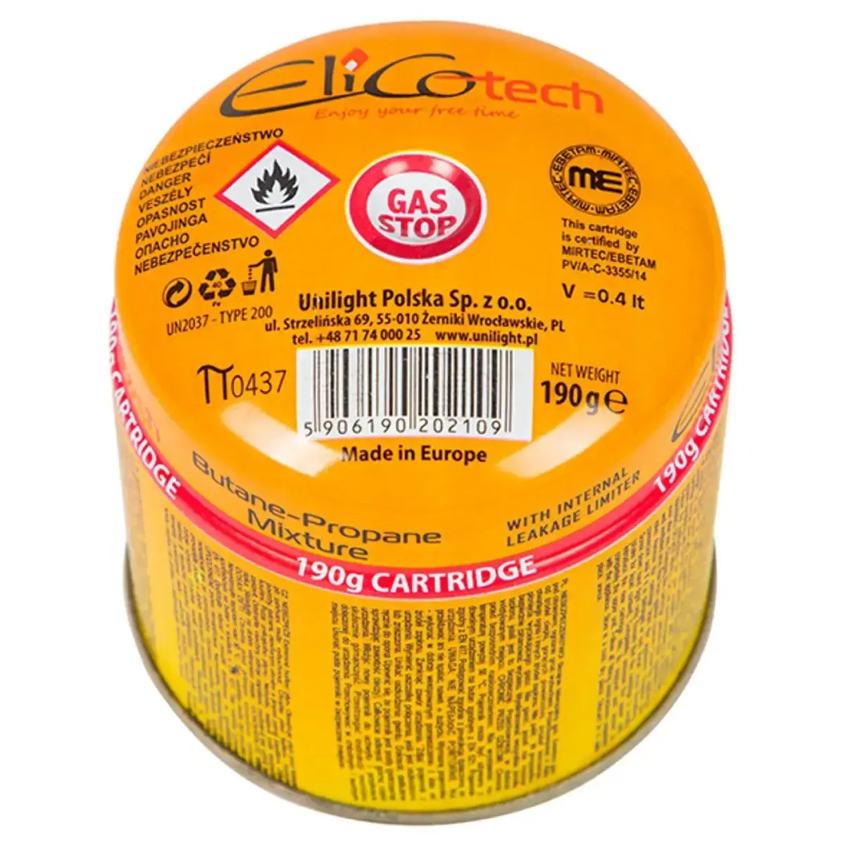 ELICO Gas canisters 190g propane-butane with