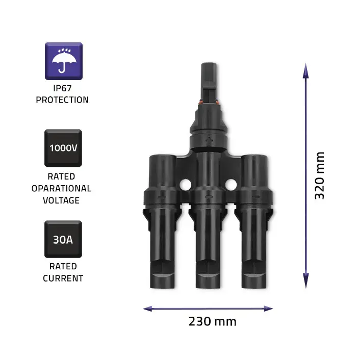 Qoltec Solar Connector | MC4 connector | Type T | 1000V | 30A