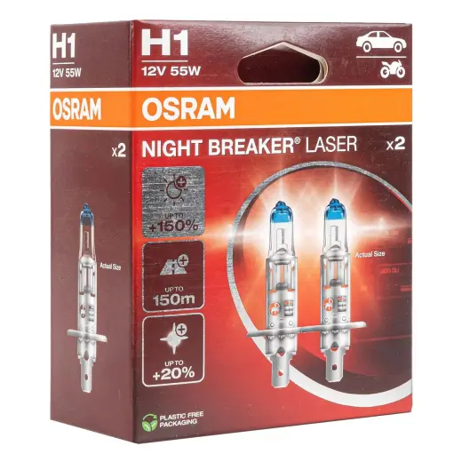 Halogen Bulb Osram H1 12V 55W P14,5s NIGHT BREAKER UNLIMITED /2 pcs/