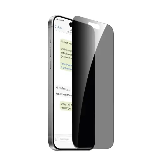 Puro Privacy karastatud klaas telefonile iPhone 16 Pro (privaatsusefekt)