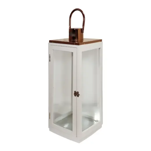 Laterna koka Poala 20x20x53cm, balta