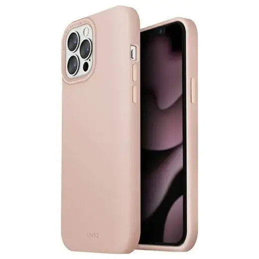 UNIQ Lino Hue telefono dėklas, skirtas iPhone 13 Pro Max, rausvai rožinis, su MagSafe palaikymu