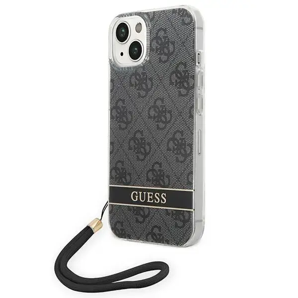 Guess GUOHCP14SH4STK iPhone 14 6,1" czarny|black hardcase 4G Print Strap