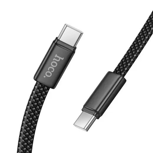 Hoco X125 datu pārraides un uzlādes vads | USB-C uz USB-C | PD, QC 3.0 | 60W | 1m | melns