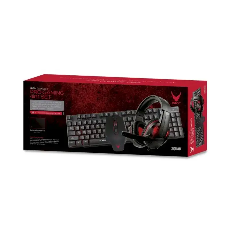 Varr Squad 4 in 1 Gaming Combo Set Mouse | Headsets | Keyboard | Mouse Pad