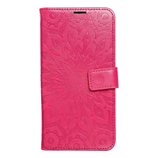 MEZZO mandala knyginio tipo telefono dėklas Samsung Galaxy S24 (S921) rožinis