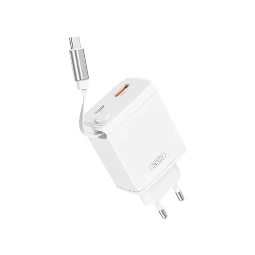 XO CE31 зарядное устройство | 30W | USB-A | USB-C | в комплекте с проводом USB-C | белое
