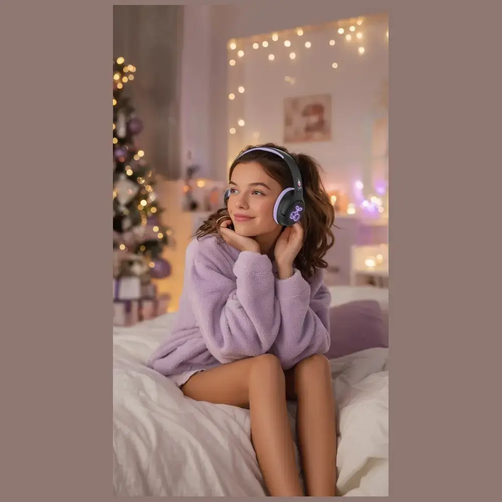 Wireless On-Ear Headphones OTL Kuromi LED Light Up