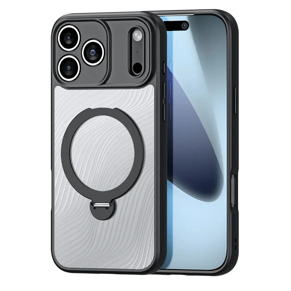 Dux Ducis Aimo Mag Case with Magnetic Ring and Stand for iPhone 17 Pro â Black