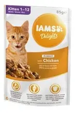 Canned food for kittens : Iams Kitten Junior Rich in Succulent Roast Chicken 85g