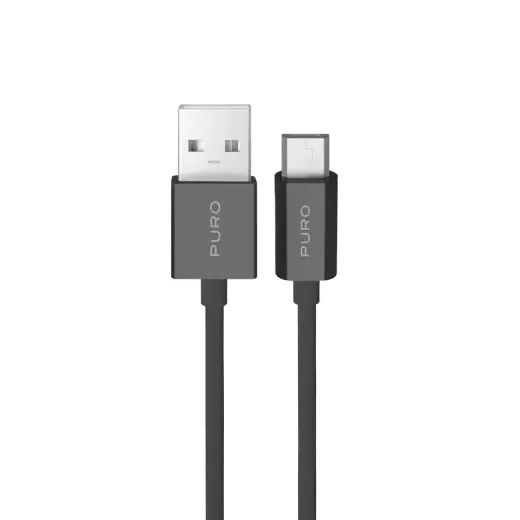 Puro PUCM12W2MTBLK data transfer and charging cable | USB-A to Micro USB | 12W | 2m | black