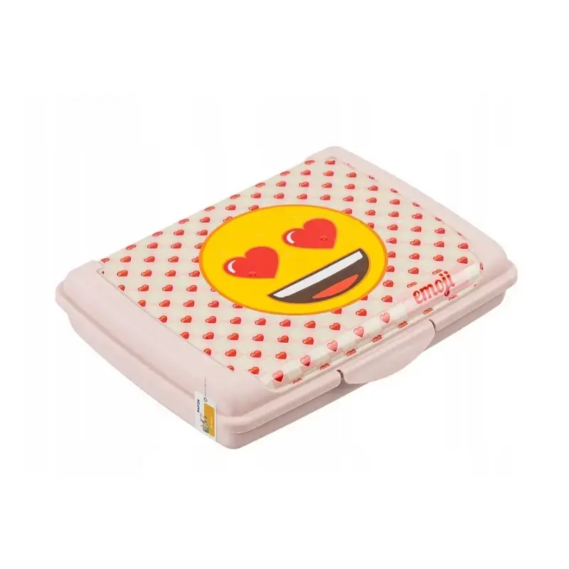Pārtikas uzglabāšanas trauks deco-click-box mini 0,5L Carla "Emoji Hearts" 17x13x3,5cm rozā