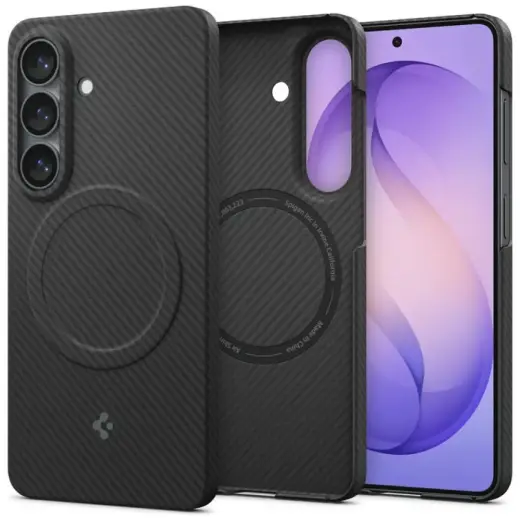 Spigen Air Skin Aramid telefono dėklas su MagSafe palaikymu Samsung Galaxy S26+ (S947) juodas