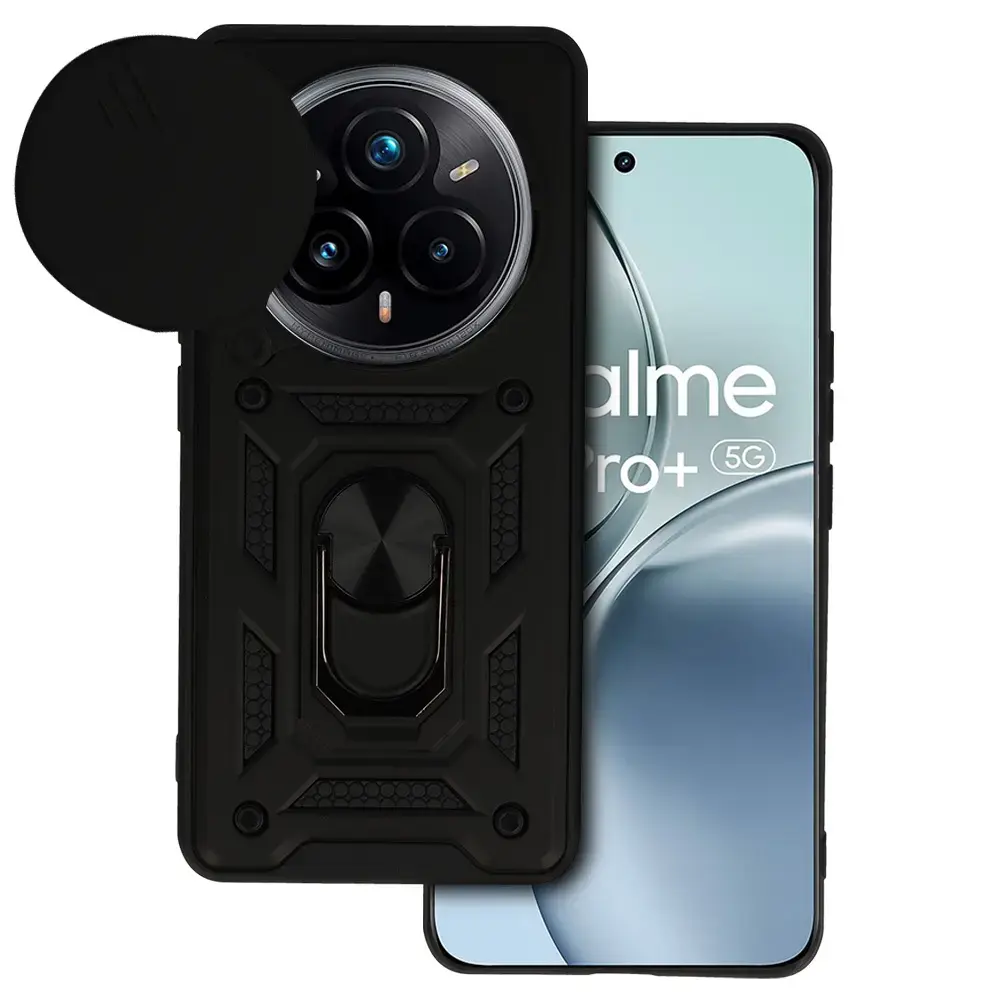 Slide Camera Armor Case for Realme 14 Pro 5G Black