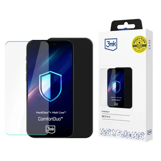 3mk ComfortDuo Matt phone case for Samsung Galaxy A17 5G (A176) black (with tempered glass in set)