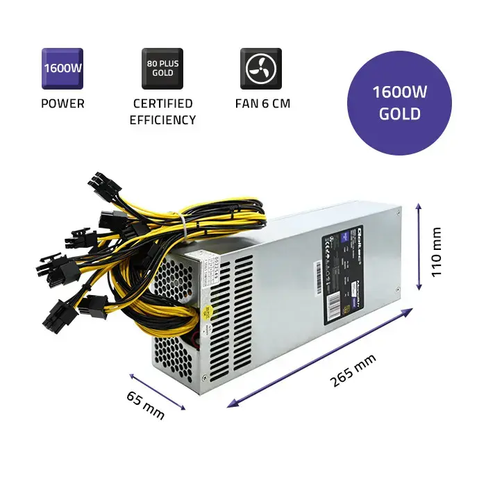 Qoltec Set PCI-E Smart 1600W + ATX SilentLine 350W power supply