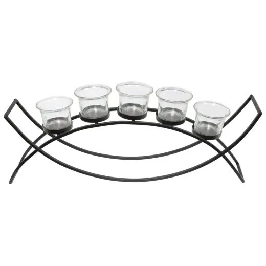 Candle holder metal for 5 candles, black
