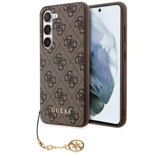 Guess GUHCS23MGF4GBR S23+ S916 brown hardcase 4G Charms Collection
