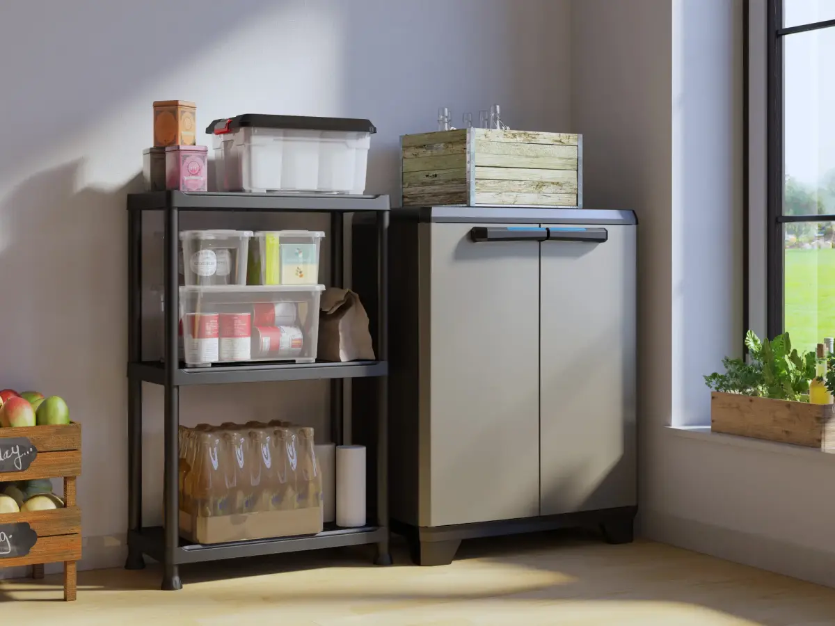 Skapis Linear Base Cabinet 68x39x90cm melns/pelēks/tumši zils