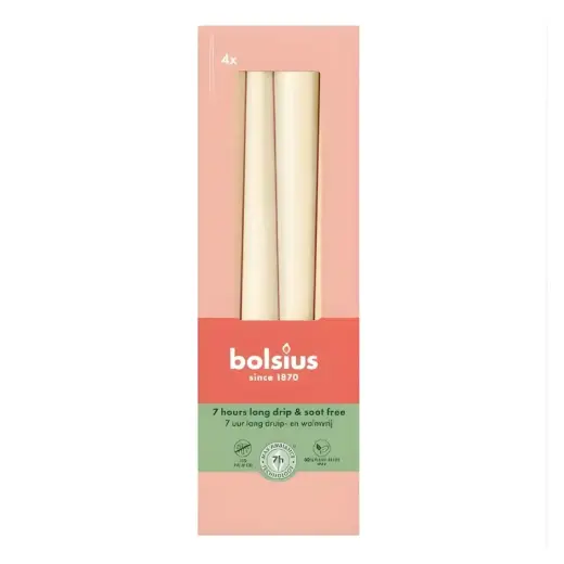 Table candles 4pcs.box 245/24mm pearl