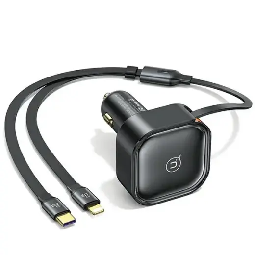 USAMS C41 CC220 automašīnas lādētājs | 30W | PD | USB-C | ar USB-C kabeli iekļauts | melns