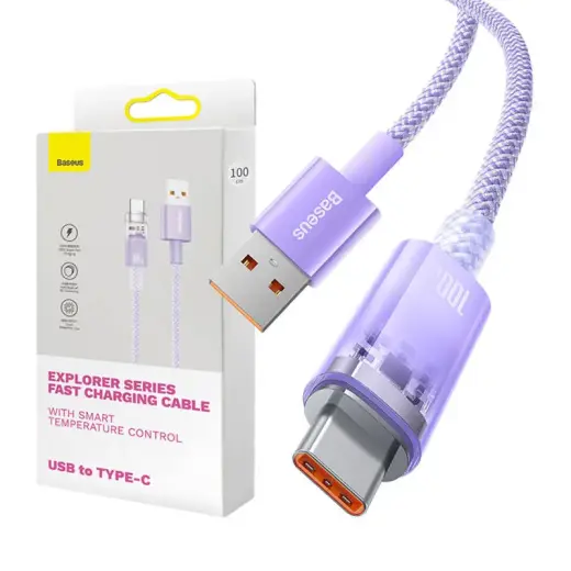 Baseus CATS010405 data transfer and charging cable | USB-C to USB-C | 100W | 1m | purple