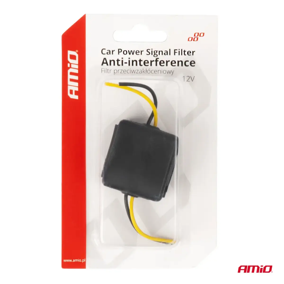 Car Power Signal Filter Anti-interference with glass fuse 12V AMIO-04099