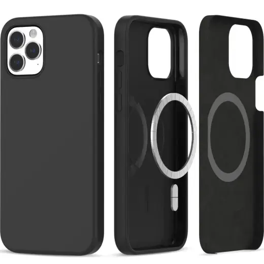 Tech-Protect Silicone MagSafe case for iPhone 12 | 12 Pro - black