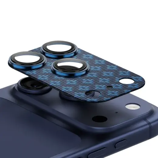 Benks Tempered glass Armor Warrior Lens (BE69) for Iphone 17 Pro ArmorGrid blue (camera island)