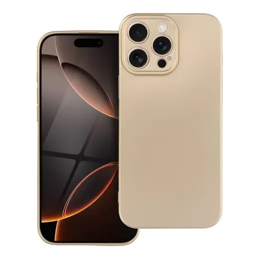 METALLIC maciņš telefonam iPhone 16 Pro Max zelta krāsā