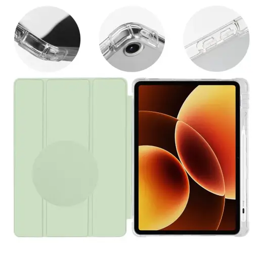 OBAL:ME MistyTab maciņš planšetdatoram Xiaomi Pad 8 (2025) un Xiaomi Pad 8 Pro (2025) zaļš