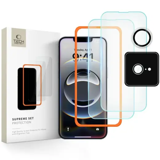 TECH-PROTECT TEMPERED GLASS SUPREME SET 3-PACK IPHONE 16E CLEAR