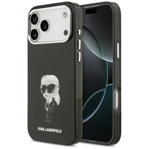 Karl Lagerfeld IML Aquarelle Karl & Logo MagSafe Case for iPhone 17 Pro Max Black