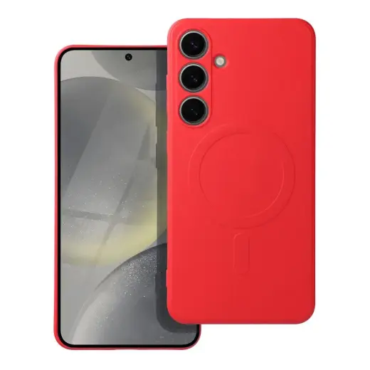 SILICONE MAG COVER case compatible with MagSafe for SAMSUNG S24 Plus red