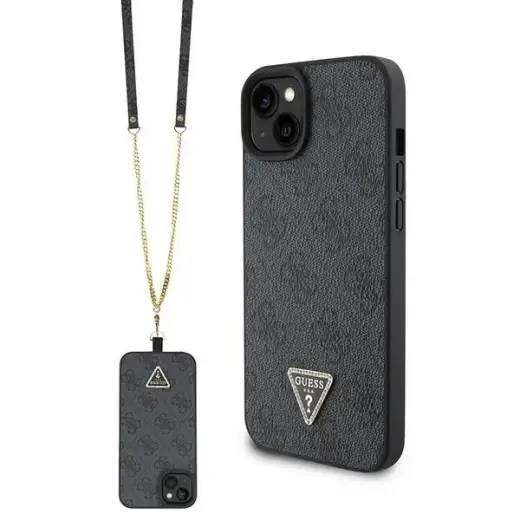 Guess GUHCP15SP4TDSCPK iPhone 15 6.1" black|black hardcase Crossbody 4G Metal Logo