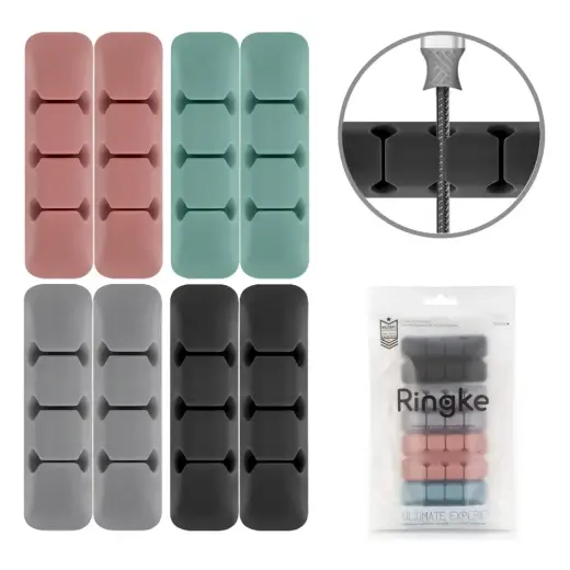 Ringke set 8x silicone self-adhesive cable organizer organizer cable clip holder multicolour (ACOR0003)