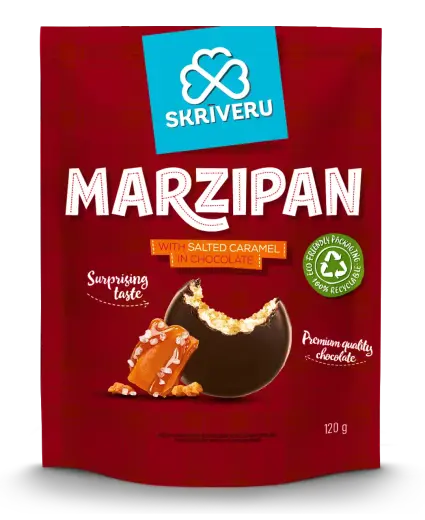 SKRĪVERU Marcipāns šokolādē ar sāļo karameli 120g