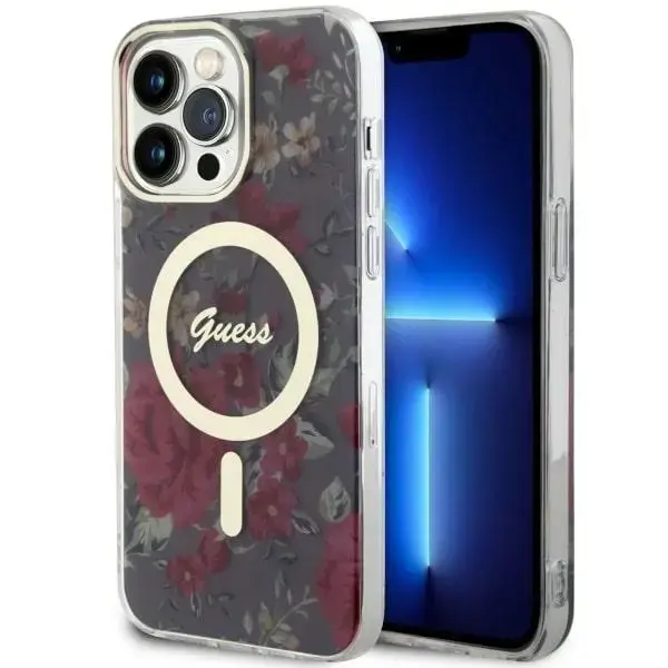 Guess GUHMP14XHCFWSA iPhone 14 Pro Max 6.7" green|khaki hardcase Flower MagSafe