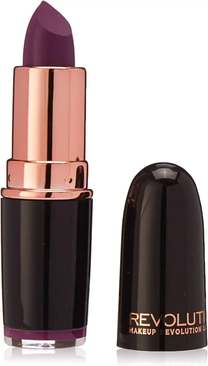 Makeup Revolution, Iconic Pro Lipstick, Cream Lipstick, Liberty Matte Purple, 3.2 g