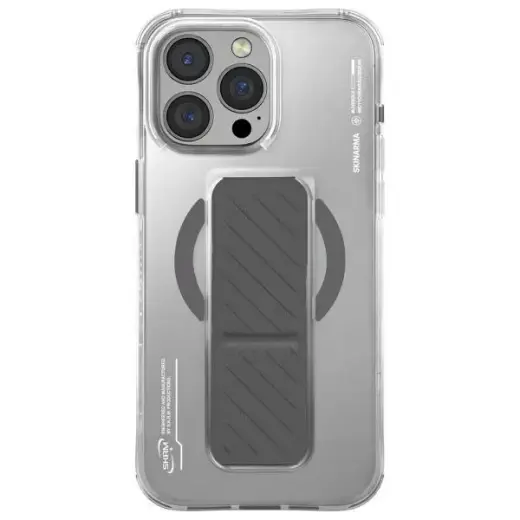 Skinarma case Axon iPhone 16 Pro Max 6.9" Magnetic Charging + Grip Stand titanium