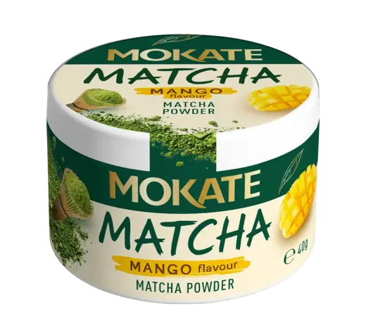 MOKATE Zaļās tējas pulveris Matcha ar mango garšu, 40g