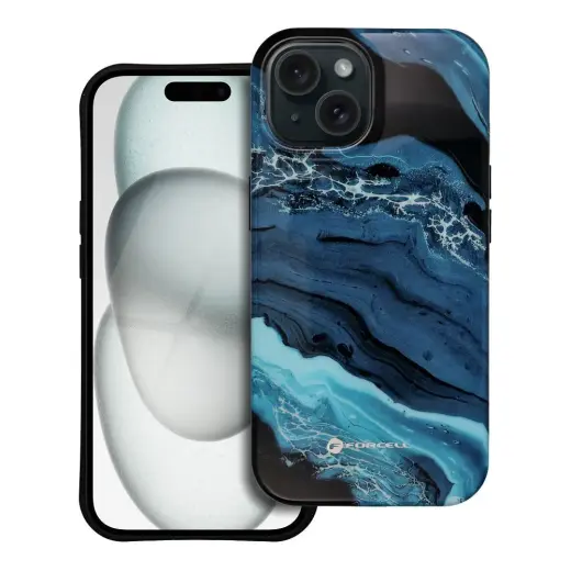 Forcell F-Protect Mirage maciņš ar MagSafe atbalstu telefonam iPhone 15 zils