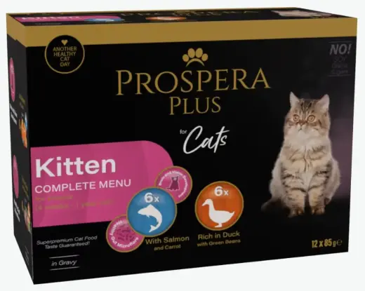 Konservi kaķēniem - Prospera Plus, Cat Pouch Kitten, Mix, 12 x 85 g